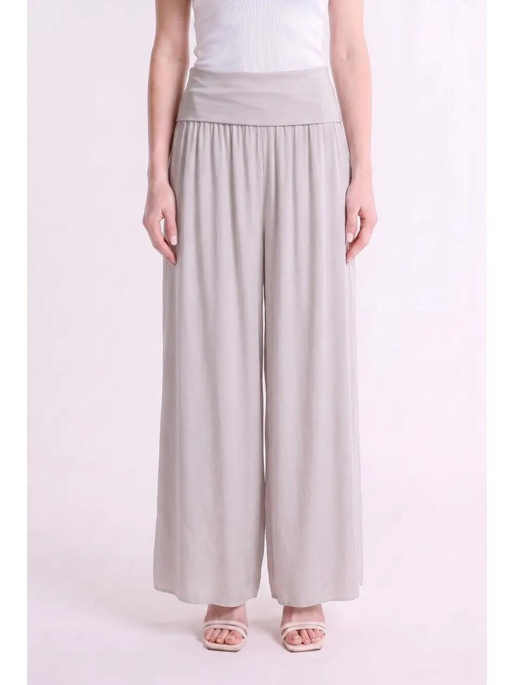 NWT Tina Stephens Mercedes Silk Pant Made Italy One Size TAUPE